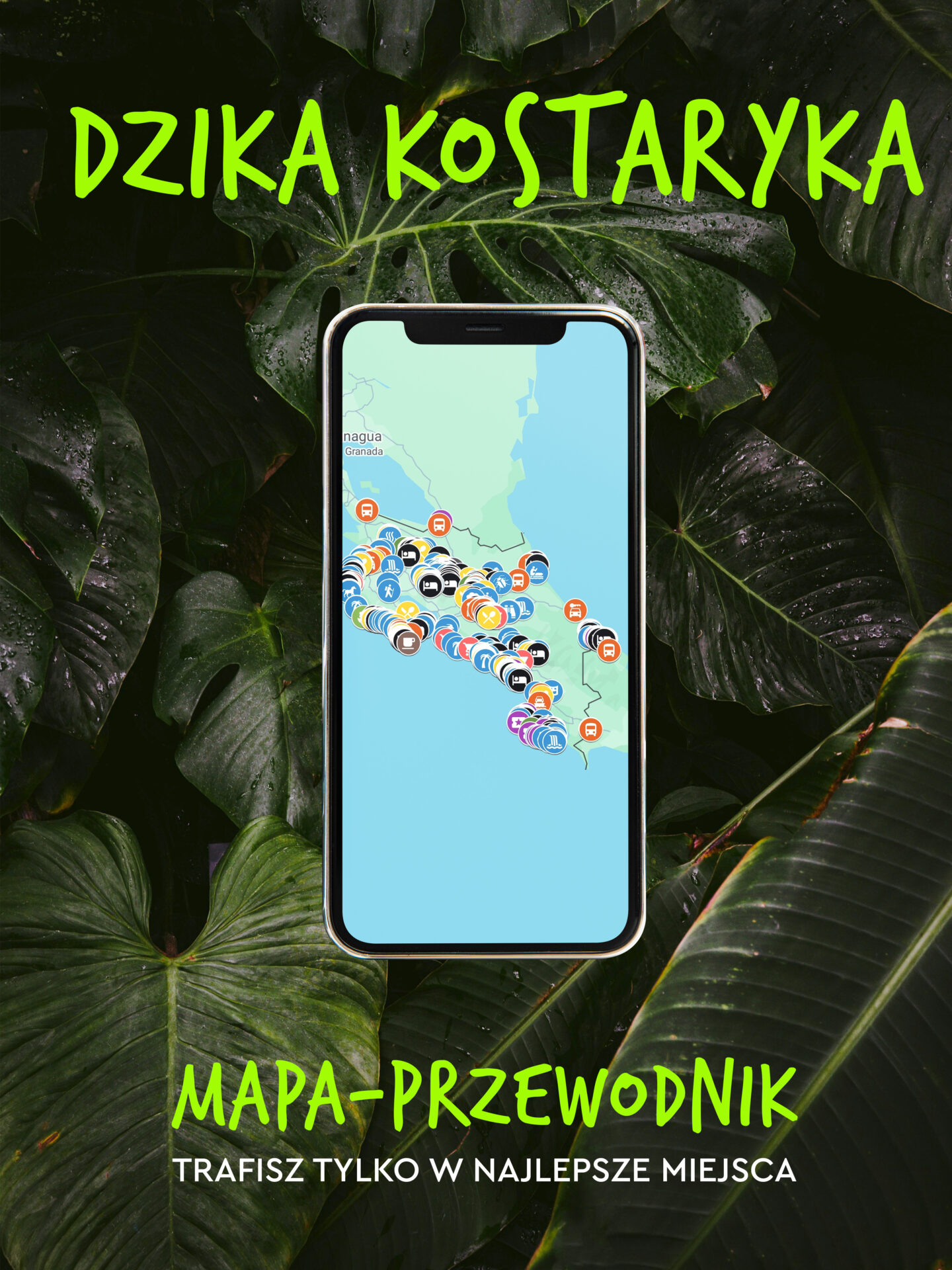 mapa przewodnik pinezkownik po kostaryce najpiekniejsze miejsca atrakcje co warto zobaczyc